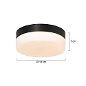 Steinhauer Outdoor LED Deckenleuchte IKARO, IP44, zylindrisch, Ø 18cm, 12W 2950K 960lm, dimmbar, Mattglas, schwarz matt