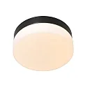 Outdoor LED Deckenleuchte IKARO, IP44, zylindrisch, Ø 24cm, 18W 290K 1440lm, dimmbar, Mattglas, stahl gebürstet
