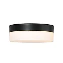 Outdoor LED Deckenleuchte IKARO, IP44, zylindrisch, Ø 24cm, 18W 290K 1440lm, dimmbar, Mattglas, stahl gebürstet