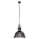 Pendelleuchte BIKKEL, Ø 45cm, E27 max. 60W, Metall antik / Rauchglasschirm / Abdeckung satiniert