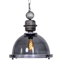 Steinhauer Pendelleuchte BIKKEL, Ø 45cm, E27 max. 60W, Metall antik / Rauchglasschirm / Abdeckung satiniert