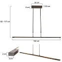 Steinhauer LED Pendelleuchte ZELENA, Up/Down, 122cm, 17+8W 2200-4000K (CCT) 1680+840lm, CRi >90, mit Touch-Dimmer, bronze gebürstet