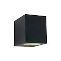 Außenwandleuchte LOGAN, IP44, Down, eckig, inkl. GU10 LED 4W 2700K 345lm (schaltbar), Glas klar, aluminium schwarz