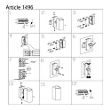 Steinhauer Außenwandleuchte LOGAN, IP44, Up/Down, rund, inkl. 2x GU10 LED 4W 2700K 345lm (schaltbar), Glas klar, aluminium schwarz