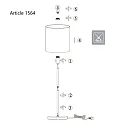 Mexlite Floor lamp NOOR, 1 flame, steel