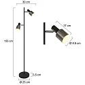 anne light & home Stehleuchte  FJORGARD, 2-flammig, 2x E27, 1 Schalter pro Kopf, neigbar, schwarz / Metall