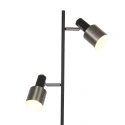 anne light & home Stehleuchte  FJORGARD, 2-flammig, 2x E27, 1 Schalter pro Kopf, neigbar, schwarz / Metall