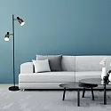 anne light & home Stehleuchte  FJORGARD, 2-flammig, 2x E27, 1 Schalter pro Kopf, neigbar, schwarz / Metall