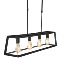 Mexlite Pendelleuchte BUCKLEY, 4-flammig, 100cm, 4x E27, Höhe verstellbar, Schwarz matt