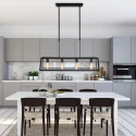 Mexlite Pendelleuchte BUCKLEY, 4-flammig, 100cm, 4x E27, Höhe verstellbar, Schwarz matt