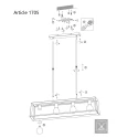 Mexlite Pendelleuchte BUCKLEY, 4-flammig, 100cm, 4x E27, Höhe verstellbar, Schwarz matt