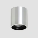 Steinhauer Aufbau-Downlight PÉLITE SPOT, Ø 8.5cm, GU10 max. 40W, starr, stahl gebürstet / innen schwarz