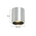 Steinhauer Aufbau-Downlight PÉLITE SPOT, Ø 8.5cm, GU10 max. 40W, starr, stahl gebürstet / innen schwarz