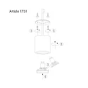 Steinhauer Aufbau-Downlight PÉLITE SPOT, Ø 8.5cm, GU10 max. 40W, starr, stahl gebürstet / innen schwarz