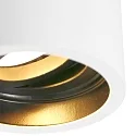 Steinhauer Aufbau-Downlight PÉLITE SPOT, Ø 8.5cm, GU10 max. 40W, starr, weiß matt  / innen schwarz