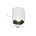 Steinhauer Aufbau-Downlight PÉLITE SPOT, Ø 8.5cm, GU10 max. 40W, starr, weiß matt  / innen schwarz