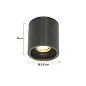 Steinhauer Aufbau-Downlight PÉLITE SPOT, Ø 8.5cm, GU10 max. 40W, starr, schwarz matt