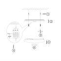 anne light & home LED Deckenleuchte AURA, Ø 60cm, Strahlen-Form, 12W 2700K 960lm, dimmbar, Bambus-Rattan / Mattglas weiß