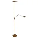 LED Deckenfluter ZODIAC, inkl. Leseleuchte mit Gelenkarm, 25+6W 2700K 2200+700lm, mit Touch-Dimmer, bronze