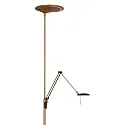 LED Deckenfluter ZODIAC, inkl. Leseleuchte mit Gelenkarm, 25+6W 2700K 2200+700lm, mit Touch-Dimmer, bronze