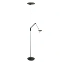 Steinhauer LED Deckenfluter ZODIAC, inkl. Leseleuchte mit Gelenkarm, 25+6W 2700K 2200+700lm, mit Touch-Dimmer, schwarz matt
