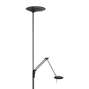 Steinhauer LED Deckenfluter ZODIAC, inkl. Leseleuchte mit Gelenkarm, 25+6W 2700K 2200+700lm, mit Touch-Dimmer, schwarz matt