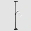 Steinhauer LED Deckenfluter ZODIAC, inkl. Leseleuchte mit Gelenkarm, 25+6W 2700K 2200+700lm, mit Touch-Dimmer, schwarz matt