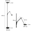 Steinhauer LED Deckenfluter ZODIAC, inkl. Leseleuchte mit Gelenkarm, 25+6W 2700K 2200+700lm, mit Touch-Dimmer, schwarz matt