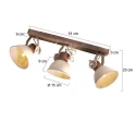 Mexlite ceiling luminaire GEARWOOD 3 flames E27 IP20, creme dimmable