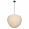 anne light & home Pendelleuchte BANGALORE, E27, Reispapier-Optik, naturbraun