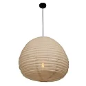 anne light & home Pendelleuchte BANGALORE, E27, Reispapier-Optik, naturbraun