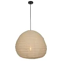 anne light & home Pendelleuchte BANGALORE, E27, Reispapier-Optik, naturbraun