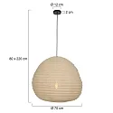 anne light & home Pendelleuchte BANGALORE, E27, Reispapier-Optik, naturbraun