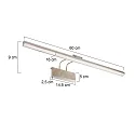 Steinhauer LED Bilderleuchte LITHO, 60cm, 9W 2200-4000K (CCT) 850lm, CRi >90, dimmbar, neigbar, Euro-Steckerkabel, stahl gebürstet