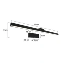 Steinhauer LED Bilderleuchte LITHO, 60cm, 9W 2200-4000K (CCT) 850lm, CRi >90, dimmbar, neigbar, Euro-Steckerkabel, schwarz matt