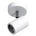 Mexlite Aufbaustrahler UPROUND, IP44, 1-flammig, inkl. GU10 LED 4.6W 2200-2700K 480lm (D2W), dreh- und neigbar, weiß matt