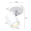 Mexlite Aufbaustrahler UPROUND, IP44, 1-flammig, inkl. GU10 LED 4.6W 2200-2700K 480lm (D2W), dreh- und neigbar, weiß matt