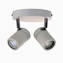 Mexlite Aufbaustrahler UPROUND, IP44, 2-flammig, inkl. 2x GU10 LED 4.6W 2200-2700K 480lm (D2W), dreh- und neigbar, weiß matt