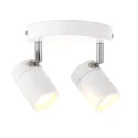 Mexlite Aufbaustrahler UPROUND, IP44, 2-flammig, inkl. 2x GU10 LED 4.6W 2200-2700K 480lm (D2W), dreh- und neigbar, weiß matt