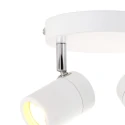 Mexlite Aufbaustrahler UPROUND, IP44, 2-flammig, inkl. 2x GU10 LED 4.6W 2200-2700K 480lm (D2W), dreh- und neigbar, weiß matt