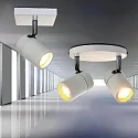 Mexlite Aufbaustrahler UPROUND, IP44, 2-flammig, inkl. 2x GU10 LED 4.6W 2200-2700K 480lm (D2W), dreh- und neigbar, weiß matt