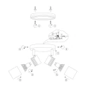 Mexlite Aufbaustrahler UPROUND, IP44, 2-flammig, inkl. 2x GU10 LED 4.6W 2200-2700K 480lm (D2W), dreh- und neigbar, weiß matt