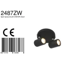 Mexlite Aufbaustrahler UPROUND, IP44, 2-flammig, inkl. 2x GU10 LED 4.6W 2200-2700K 480lm (D2W), dreh- und neigbar, schwarz matt