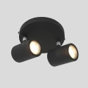 Mexlite Aufbaustrahler UPROUND, IP44, 2-flammig, inkl. 2x GU10 LED 4.6W 2200-2700K 480lm (D2W), dreh- und neigbar, schwarz matt