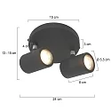 Mexlite Aufbaustrahler UPROUND, IP44, 2-flammig, inkl. 2x GU10 LED 4.6W 2200-2700K 480lm (D2W), dreh- und neigbar, schwarz matt