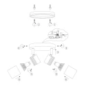 Mexlite Aufbaustrahler UPROUND, IP44, 2-flammig, inkl. 2x GU10 LED 4.6W 2200-2700K 480lm (D2W), dreh- und neigbar, schwarz matt