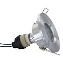 Steinhauer Einbaustrahler PÉLITE SPOT, IP44, Ø 8.5cm, GU10 max.40W, starr, Aluminium / Glas klar, stahl gebürstet