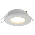 Steinhauer Einbaustrahler PÉLITE SPOT, IP44, Ø 8.5cm, GU10 max.40W, starr, Aluminium / Glas klar, weiß matt