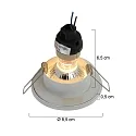 Steinhauer Einbaustrahler PÉLITE SPOT, IP44, Ø 8.5cm, GU10 max.40W, starr, Aluminium / Glas klar, weiß matt