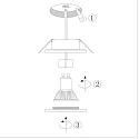 Steinhauer Einbaustrahler PÉLITE SPOT, IP44, Ø 8.5cm, GU10 max.40W, starr, Aluminium / Glas klar, weiß matt